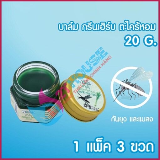 Dầu cù là Thái Lan bôi muỗi đốt Green Herb Balm thoa côn trùng cắn hương sả