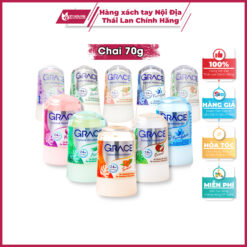 Lăn nách khử mùi đá khoáng hương tự nhiên/nha đam/măng cụt/dừa/nghệ Natural Deodorant Grace Thái Lan