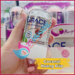 Lăn nách khử mùi đá khoáng hương tự nhiên/nha đam/măng cụt/dừa/nghệ Natural Deodorant Grace Thái Lan