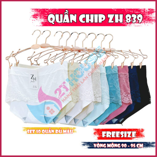 Quần lót chip ZH Thái Lan nữ su đúc phối ren Forever 839 Freesize mix đủ màu