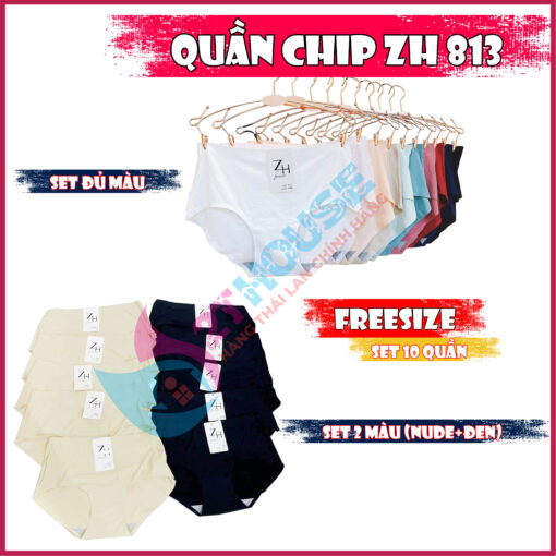 Quần lót chip ZH Thái Lan nữ su đúc trơn Forever 813 Freesize set 10 quần