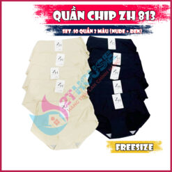 Quần lót chip ZH Thái Lan nữ su đúc trơn Forever 813 Freesize set 10 quần