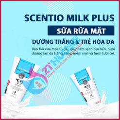 Sữa rửa mặt bò Thái Lan trắng da tạo bọt Whitening Facial Foam Scentio Milk Plus