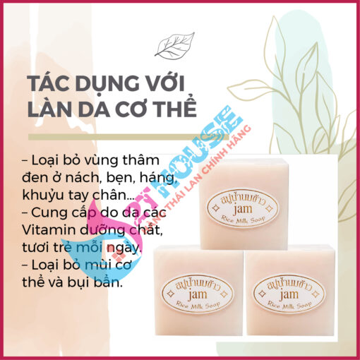 Xà phòng cám gạo Thái Lan Rice Milk Soap Jam kích trắng da