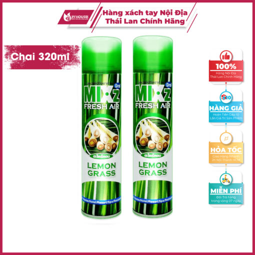 Xịt thơm phòng Mixz Thái Lan khử mùi đa năng hương sả chanh Fresh Air Lemongrass