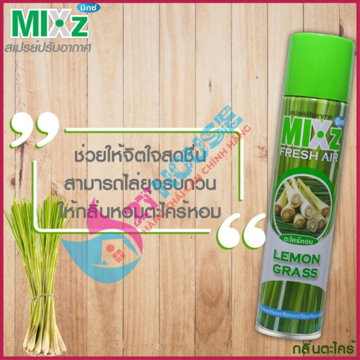 Xịt thơm phòng Mixz Thái Lan khử mùi đa năng hương sả chanh Fresh Air Lemongrass